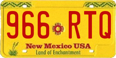 NM license plate 966RTQ