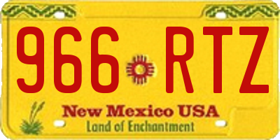 NM license plate 966RTZ