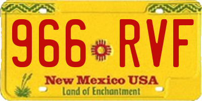 NM license plate 966RVF