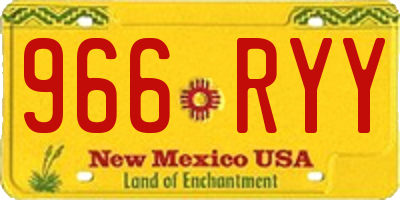 NM license plate 966RYY