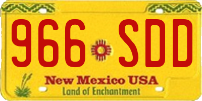 NM license plate 966SDD