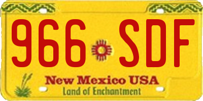 NM license plate 966SDF