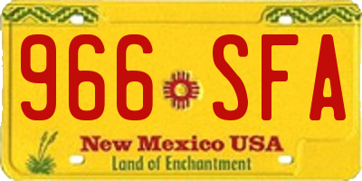 NM license plate 966SFA