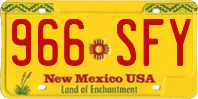NM license plate 966SFY