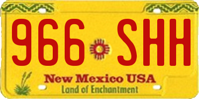 NM license plate 966SHH