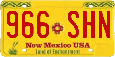 NM license plate 966SHN