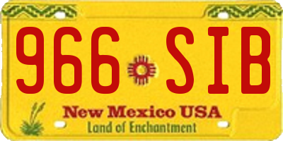 NM license plate 966SIB