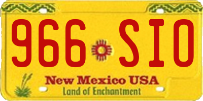 NM license plate 966SIO
