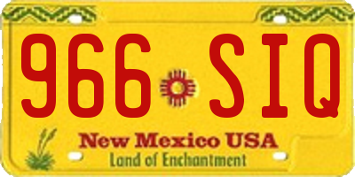 NM license plate 966SIQ