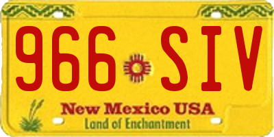 NM license plate 966SIV