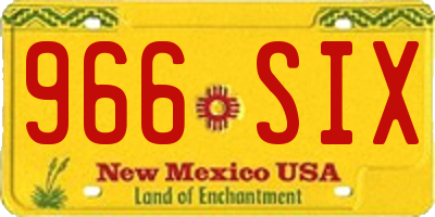 NM license plate 966SIX
