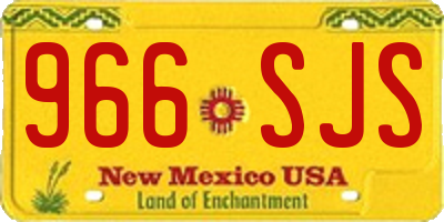 NM license plate 966SJS