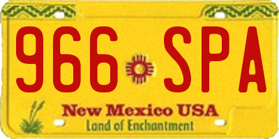 NM license plate 966SPA