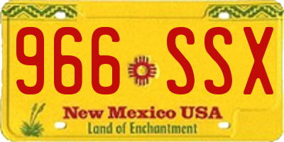 NM license plate 966SSX