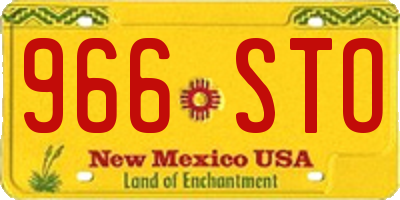 NM license plate 966STO