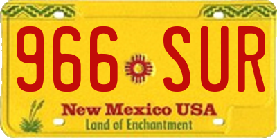 NM license plate 966SUR