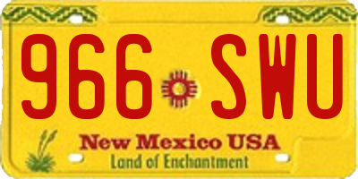NM license plate 966SWU