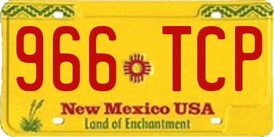 NM license plate 966TCP