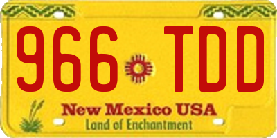 NM license plate 966TDD