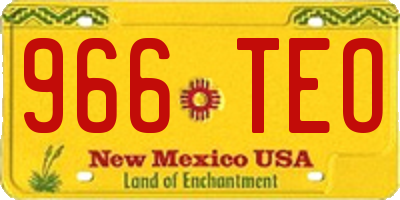 NM license plate 966TEO