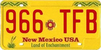 NM license plate 966TFB