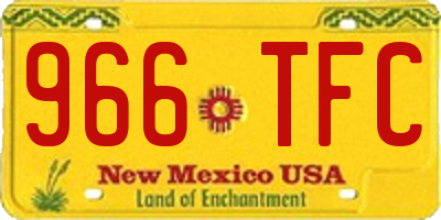 NM license plate 966TFC