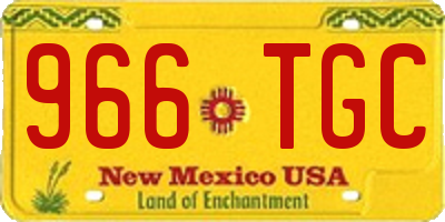 NM license plate 966TGC