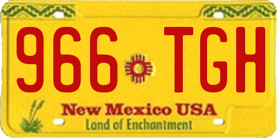 NM license plate 966TGH