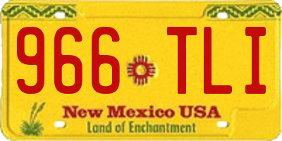 NM license plate 966TLI