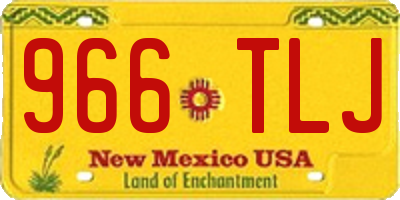 NM license plate 966TLJ