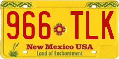 NM license plate 966TLK