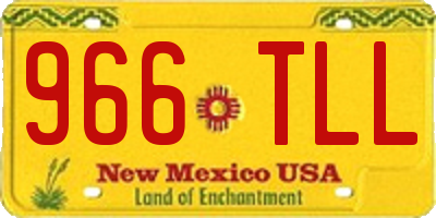 NM license plate 966TLL