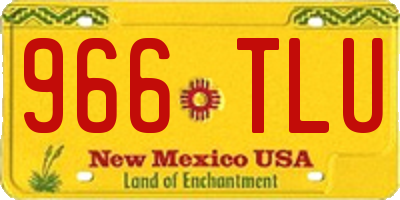 NM license plate 966TLU