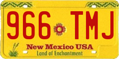 NM license plate 966TMJ