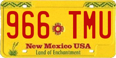 NM license plate 966TMU