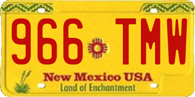 NM license plate 966TMW