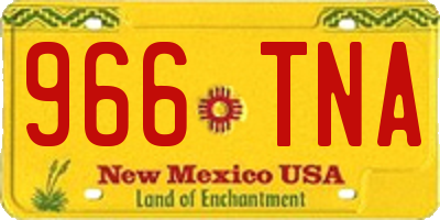 NM license plate 966TNA