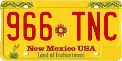 NM license plate 966TNC