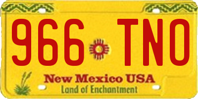 NM license plate 966TNO