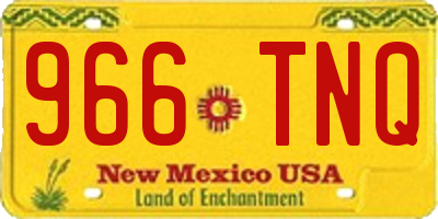 NM license plate 966TNQ