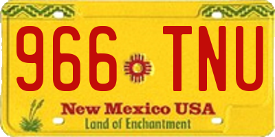 NM license plate 966TNU
