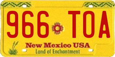 NM license plate 966TOA