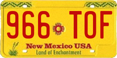 NM license plate 966TOF