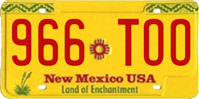 NM license plate 966TOO