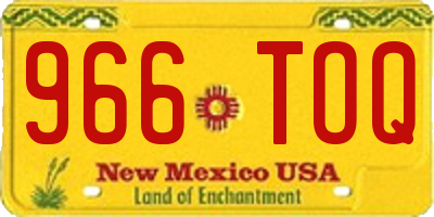 NM license plate 966TOQ