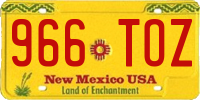 NM license plate 966TOZ