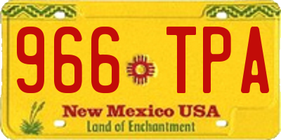 NM license plate 966TPA