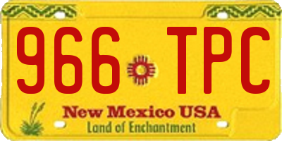 NM license plate 966TPC
