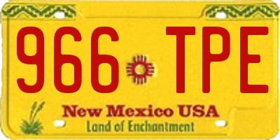 NM license plate 966TPE