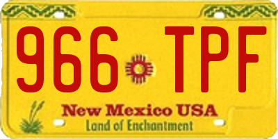 NM license plate 966TPF